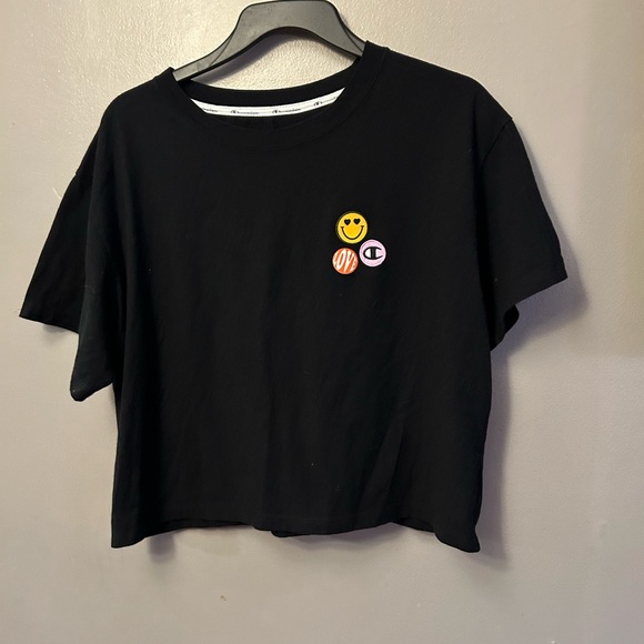 BLACK CHAMPION SMILEY PATCH TEE - Picture 2 of 7